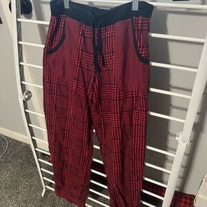 Victoria's Secret Red and Black Plaid Women's Joggers